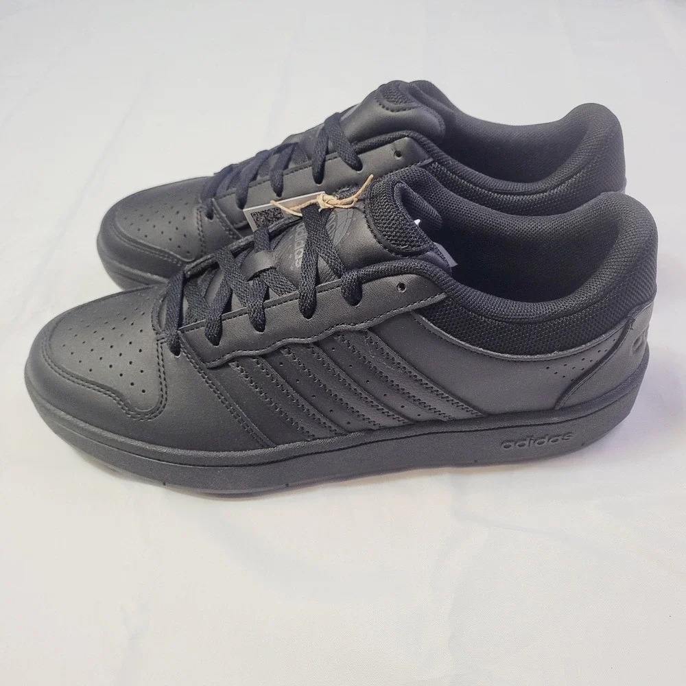 Adidas Mens HOOPS Low Shoes Size 9.5 Black Classic Basketball Sneakers